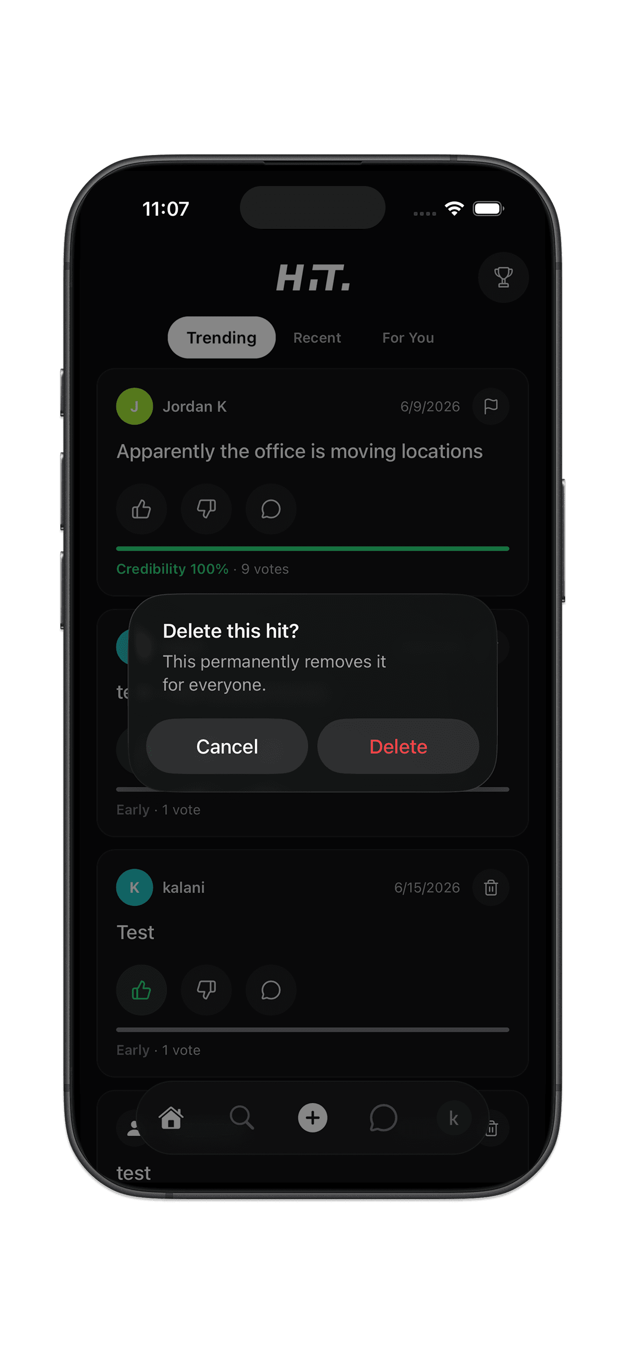 HIT app screen 2-2