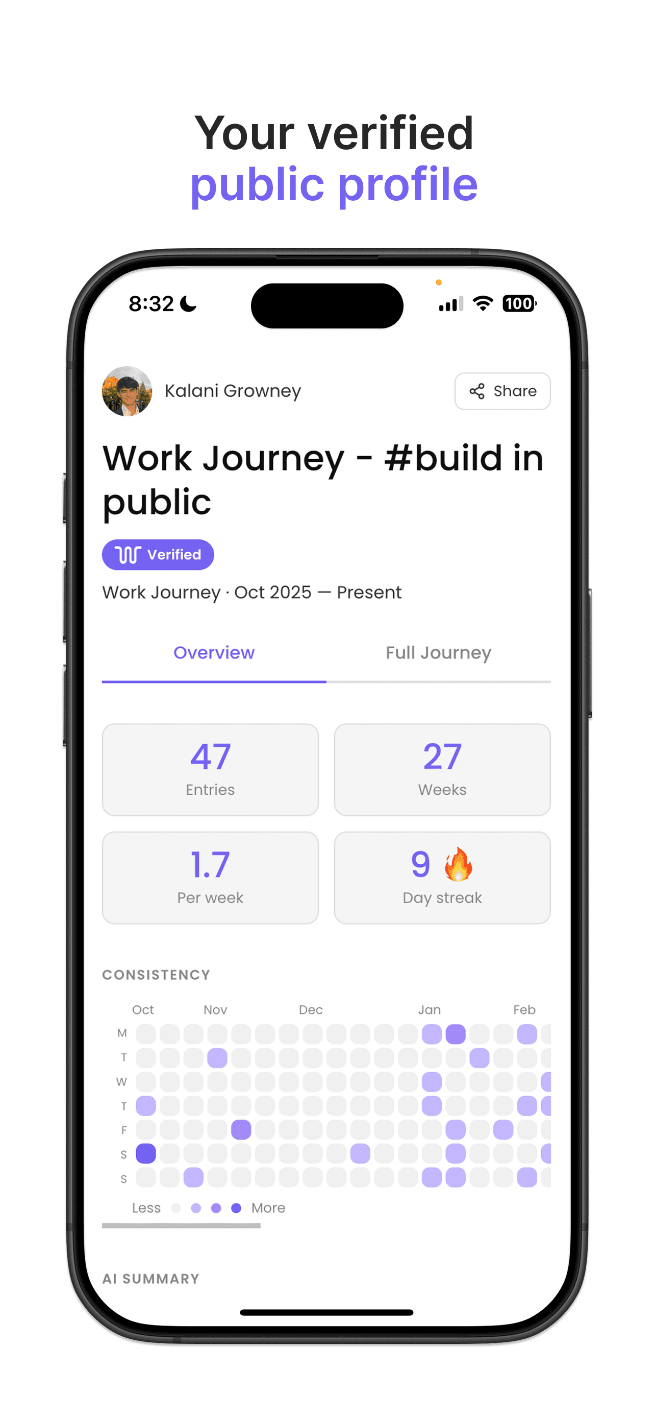 Work Journey app screen 2