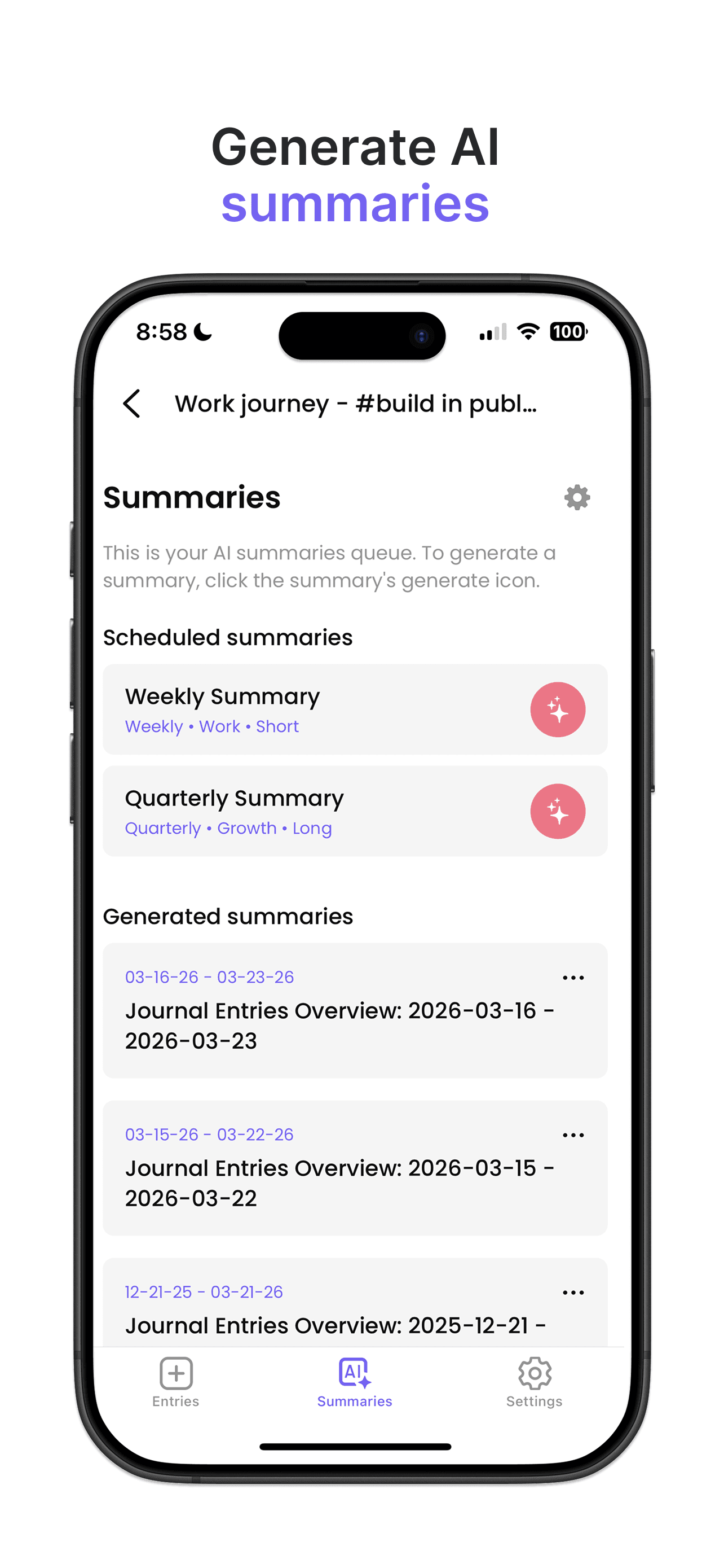 Work Journey app screen 4