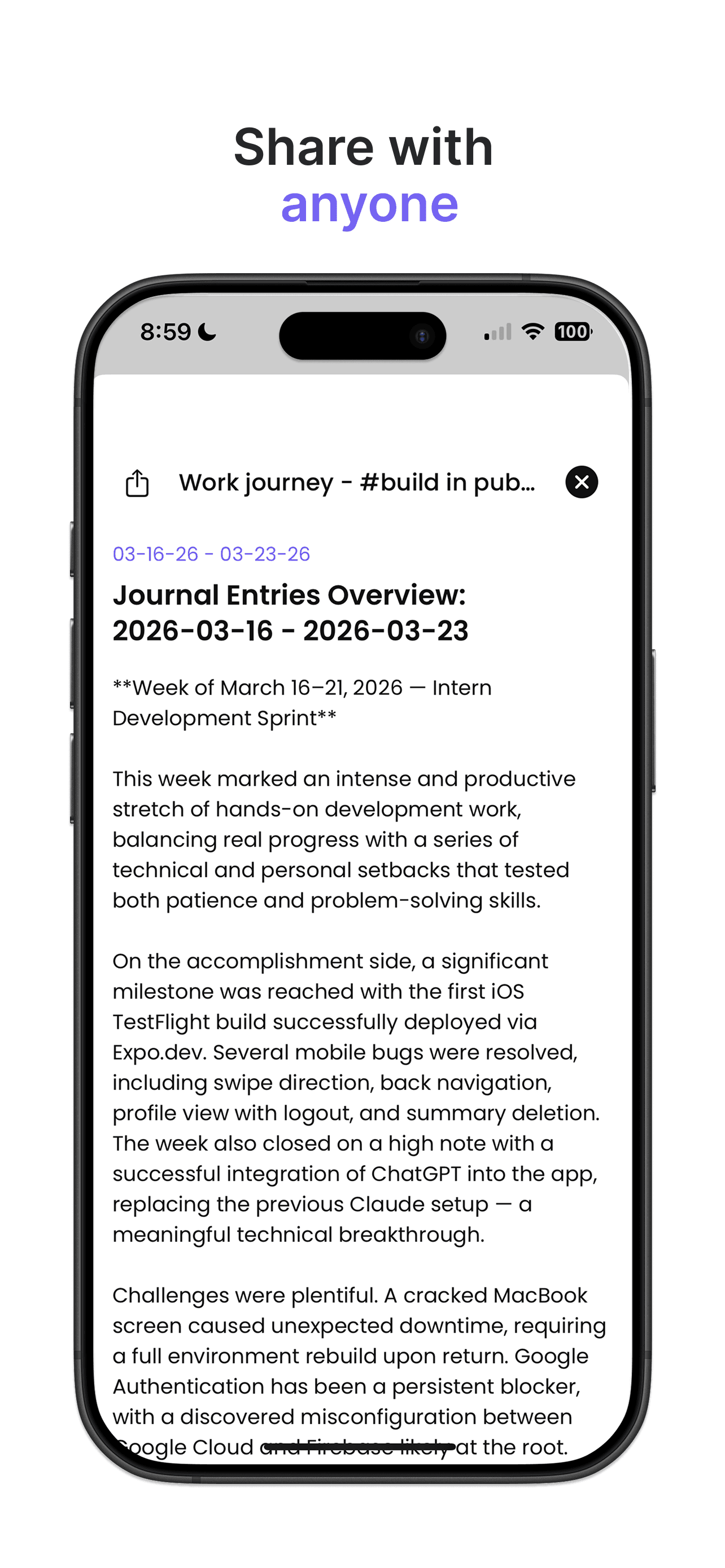 Work Journey app screen 5